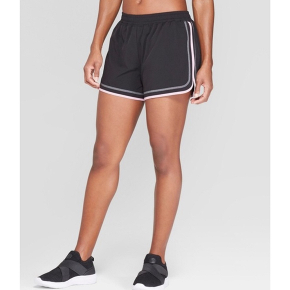 Champion Pants - Champion Black & Pink Athletic Shorts M
